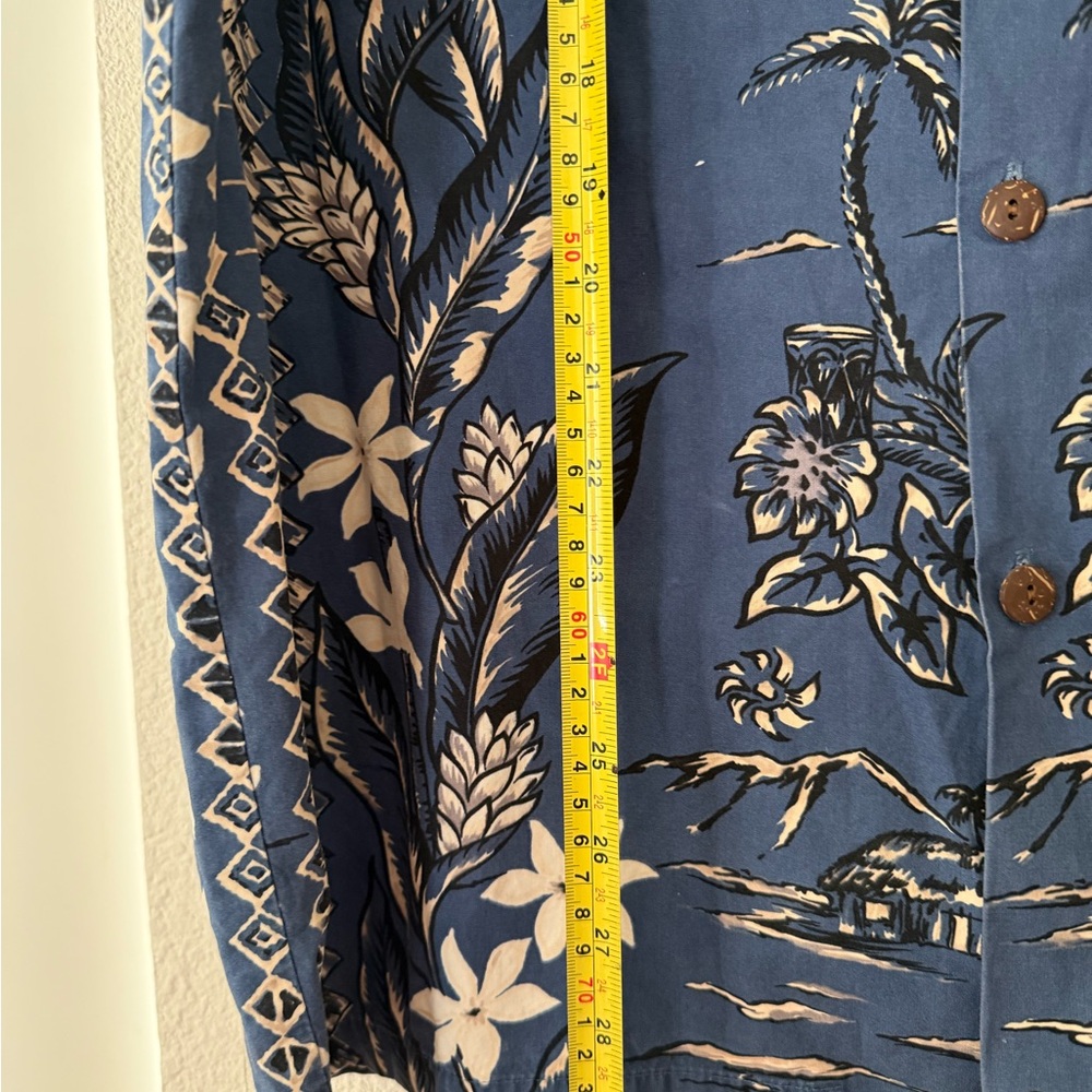 Vtg Hawaiian Reserve Collection Blue Tropical Shirt Mens Large Floral Aloha Palm - Picture 2 of 5